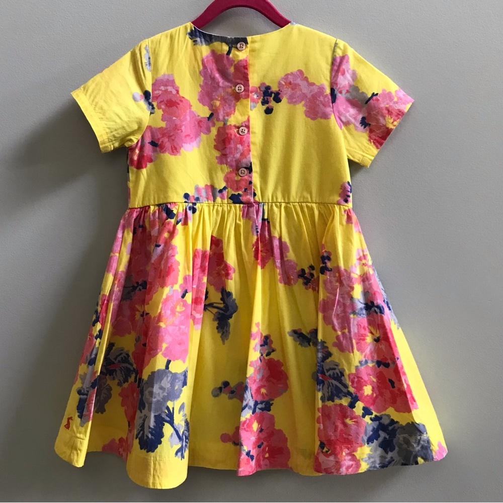 Joules yellow floral dress, size 5y. - Picture 3 of 5